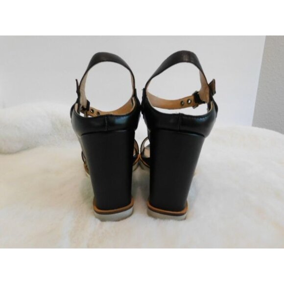 Linea Paolo Ella Wedge Sandal Black white Print size 8 - Picture 7 of 11